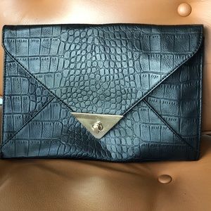 Snake animal print clutch cross body bag